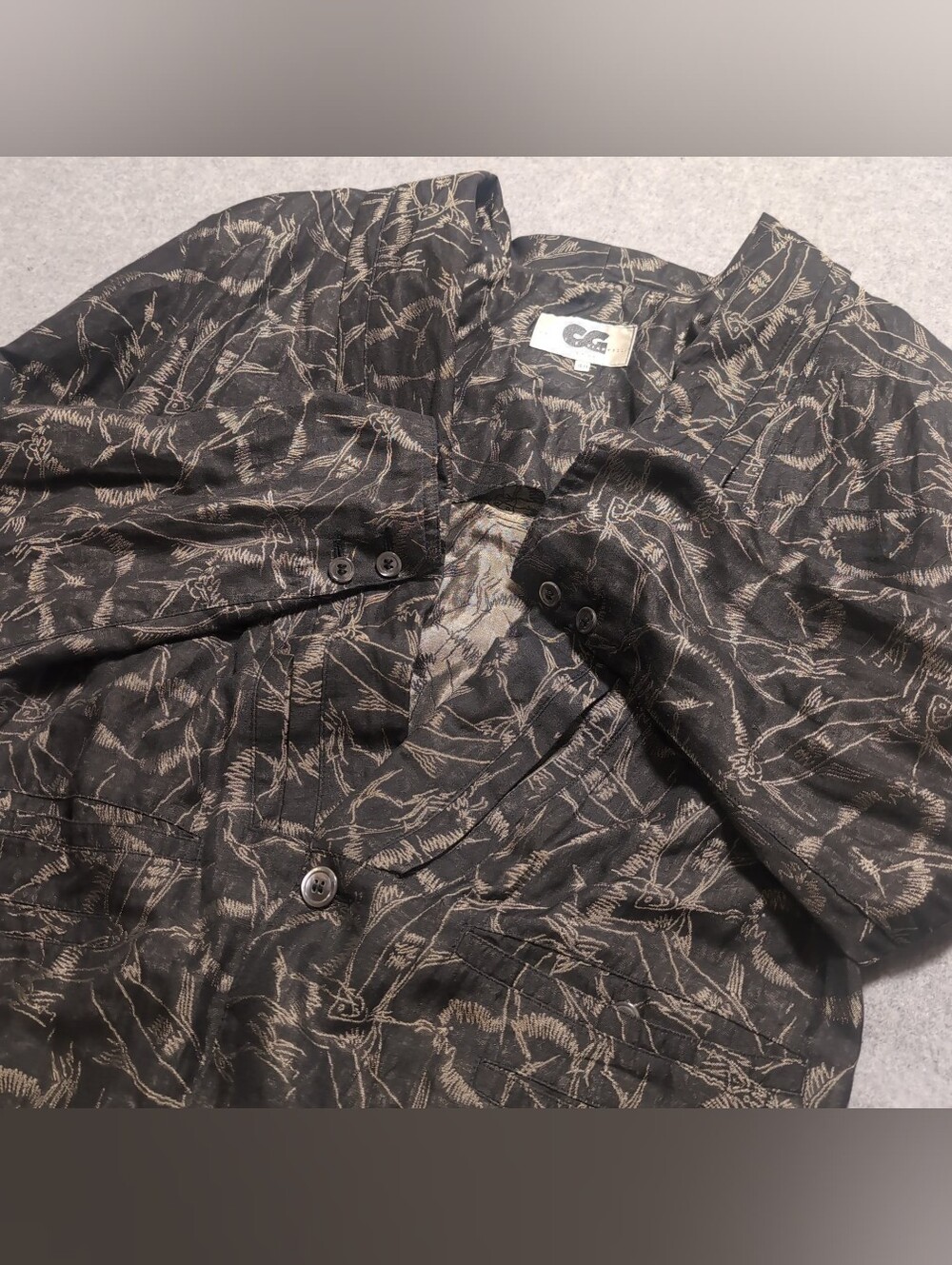 Vintage Calugi e Giannelli Mens Lightweight Patterned Jacket Size 48 Italy Made